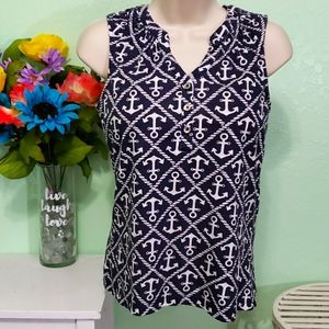 🐞CARIBBEAN JOE sleeveless anchor shirt